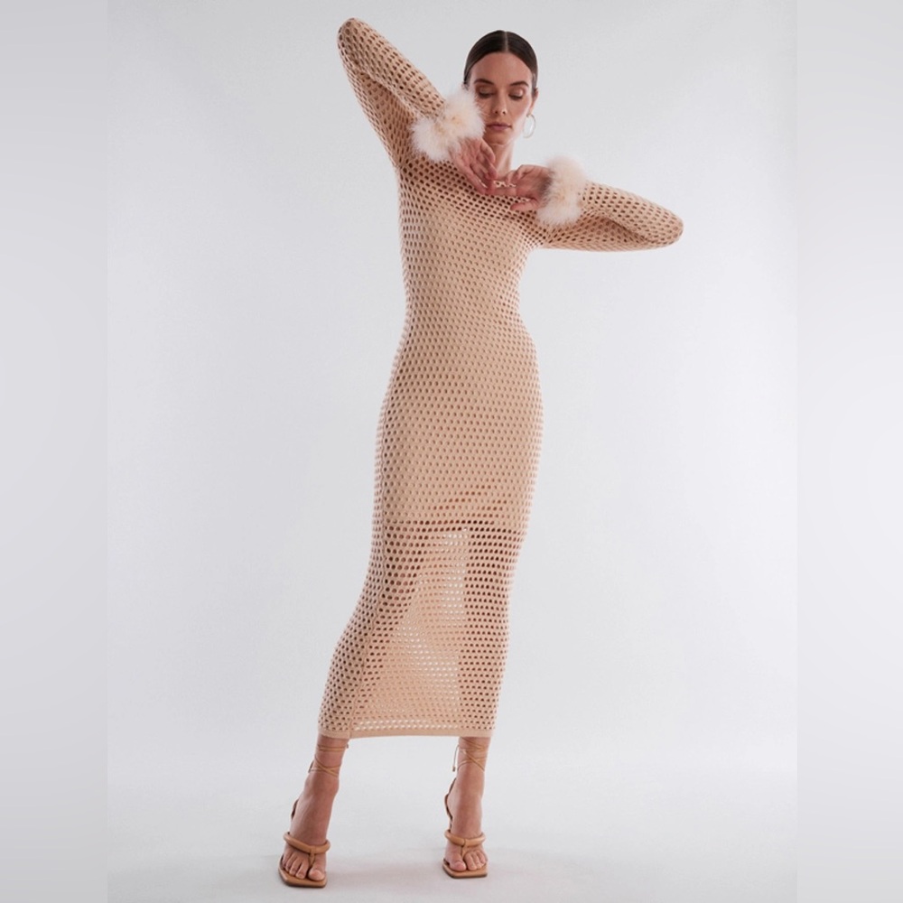 NWT Bodie Feather Sleeve Crochet Dress